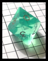 Dice : Dice - 10D - Gamescience Aqua Transparent with Gold Numerals - FA collection buy 2010